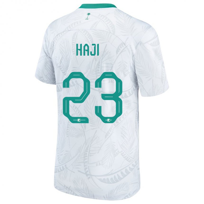 Enfant Maillot Arabie Saoudite Talal Haji #23 Blanc Tenues Domicile 22-24 T-shirt Suisse