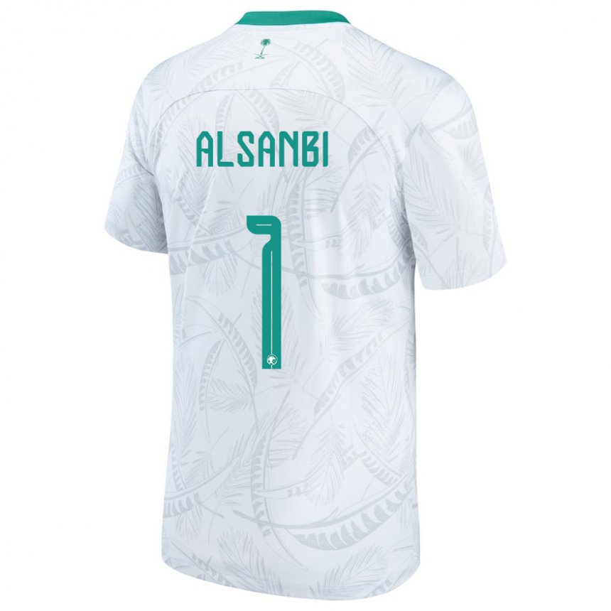 Enfant Maillot Arabie Saoudite Abdulrahman Alsanbi #1 Blanc Tenues Domicile 22-24 T-shirt Suisse