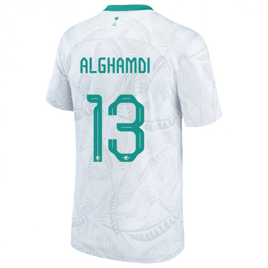 Enfant Maillot Arabie Saoudite Hazzaa Alghamdi #13 Blanc Tenues Domicile 22-24 T-shirt Suisse