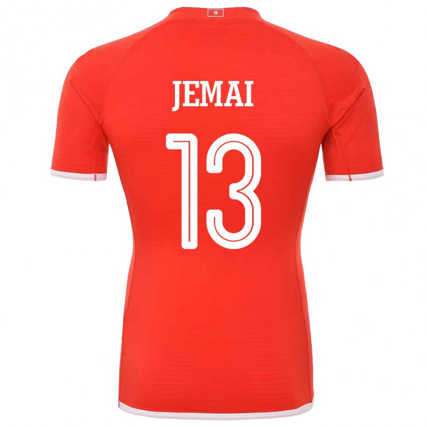 Enfant Maillot Tunisie Yasmine Jemai #13 Rouge Tenues Domicile 22-24 T-shirt Suisse