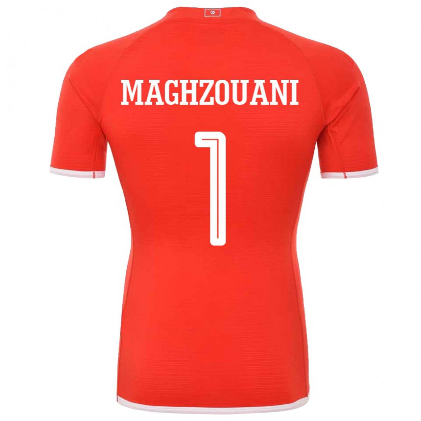 Enfant Maillot Tunisie Wassim Maghzouani #1 Rouge Tenues Domicile 22-24 T-shirt Suisse