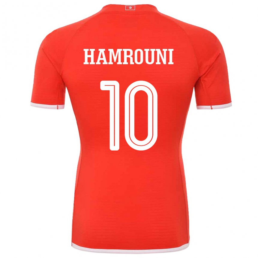 Enfant Maillot Tunisie Rayen Hamrouni #10 Rouge Tenues Domicile 22-24 T-shirt Suisse
