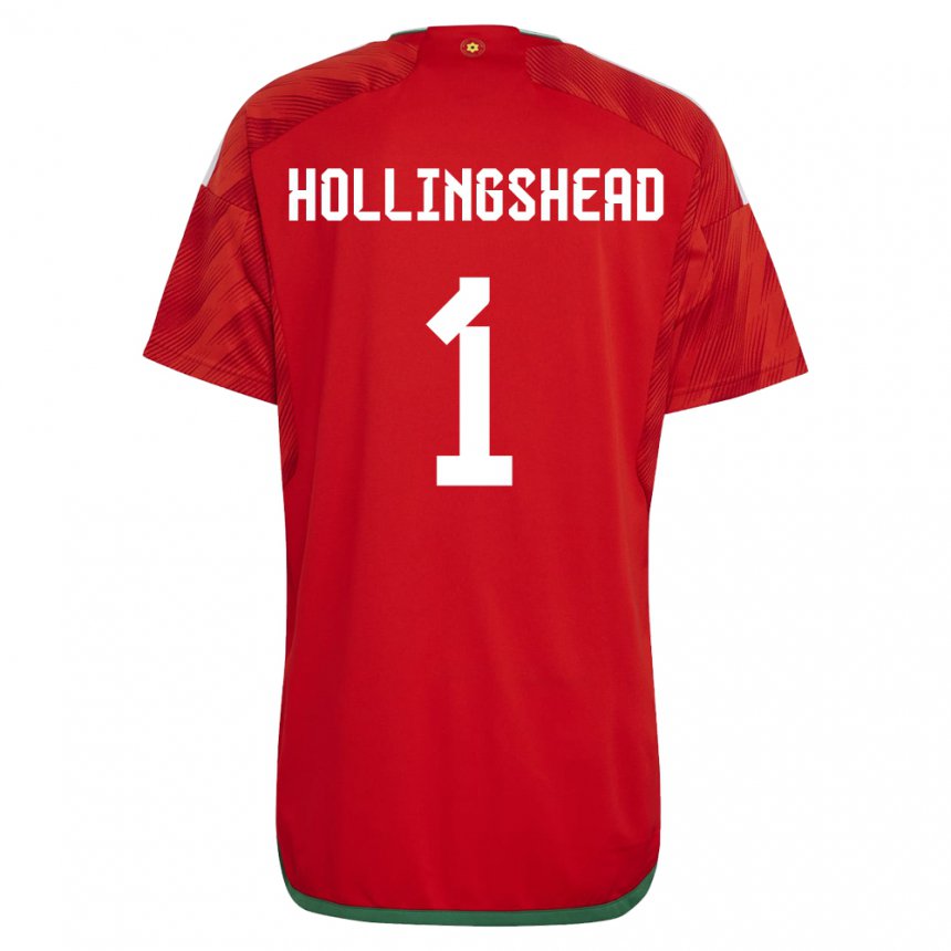 Enfant Maillot Pays De Galles Ronnie Hollingshead #1 Rouge Tenues Domicile 22-24 T-shirt Suisse