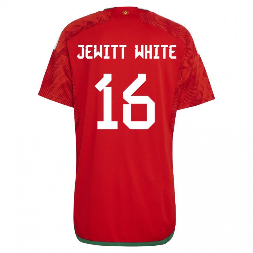 Enfant Maillot Pays De Galles Harry Jewitt White #16 Rouge Tenues Domicile 22-24 T-shirt Suisse