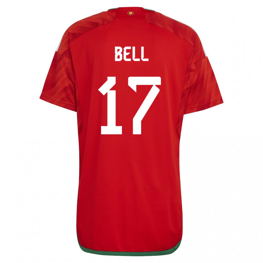 Enfant Maillot Pays De Galles Zac Bell #17 Rouge Tenues Domicile 22-24 T-shirt Suisse