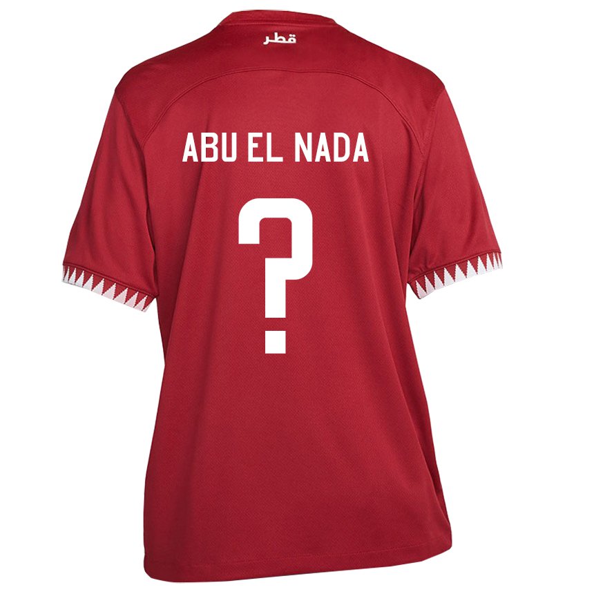 Enfant Maillot Qatar Mahmoud Abu El Nada #0 Bordeaux Tenues Domicile 22-24 T-shirt Suisse