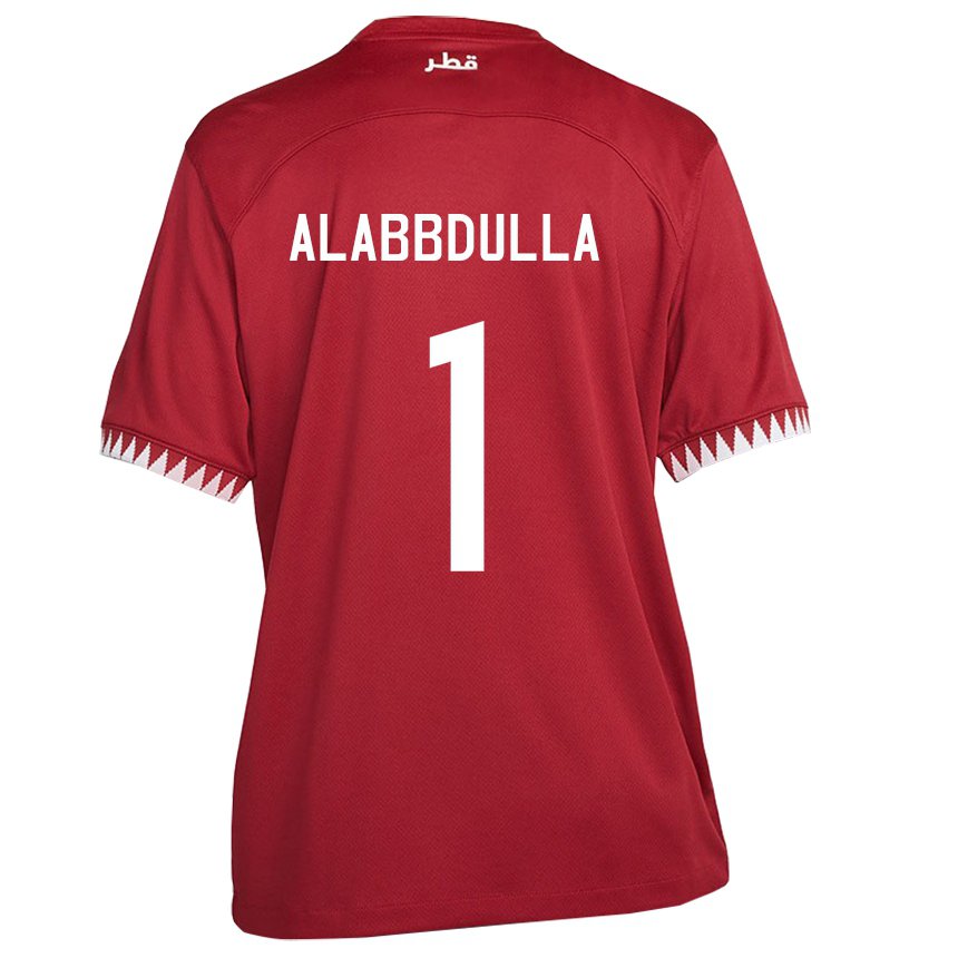 Kinder Katarische Latifa Alabbdulla #1 Kastanienbraun Heimtrikot Trikot 22-24 T-shirt Schweiz