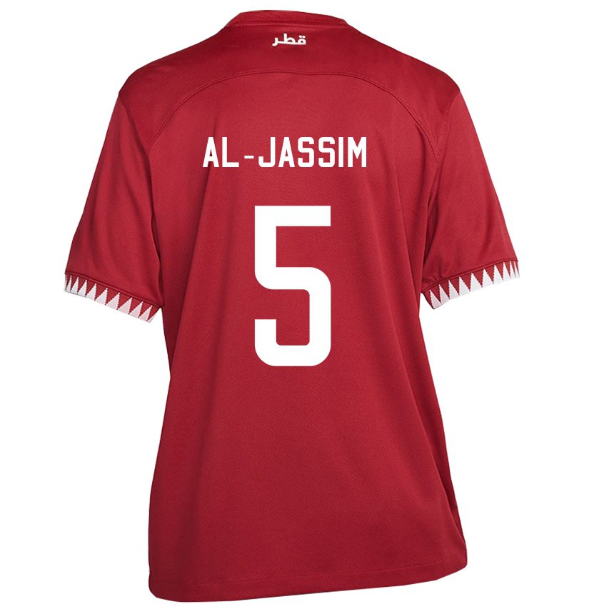 Enfant Maillot Qatar Dana Al Jassim #5 Bordeaux Tenues Domicile 22-24 T-shirt Suisse