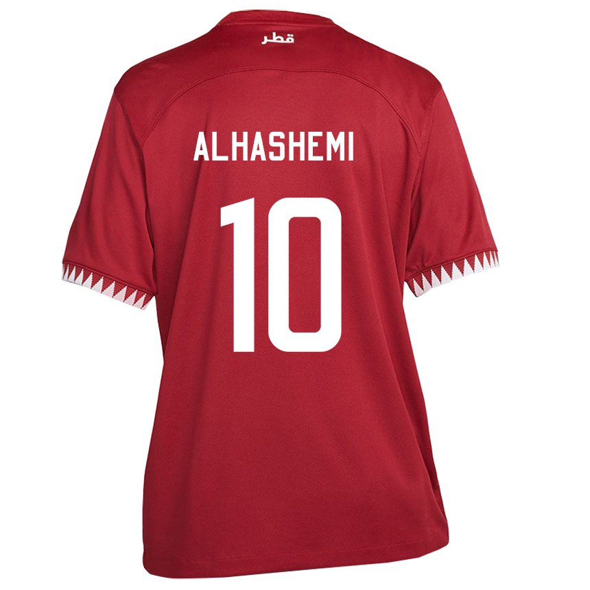 Kinder Katarische Suaad Alhashemi #10 Kastanienbraun Heimtrikot Trikot 22-24 T-shirt Schweiz
