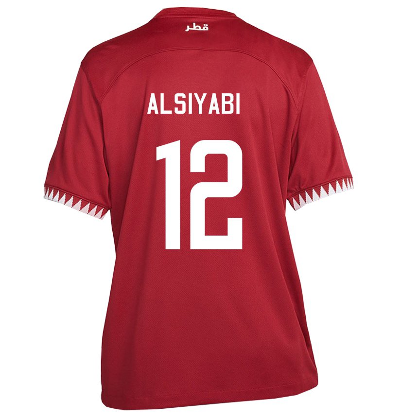 Enfant Maillot Qatar Shaima Alsiyabi #12 Bordeaux Tenues Domicile 22-24 T-shirt Suisse