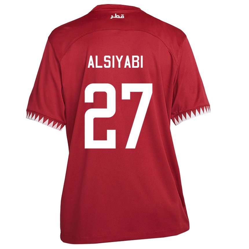 Enfant Maillot Qatar Nasra Alsiyabi #27 Bordeaux Tenues Domicile 22-24 T-shirt Suisse