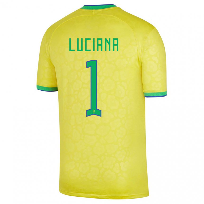 Enfant Maillot Brésil Luciana #1 Jaune Tenues Domicile 22-24 T-shirt Suisse