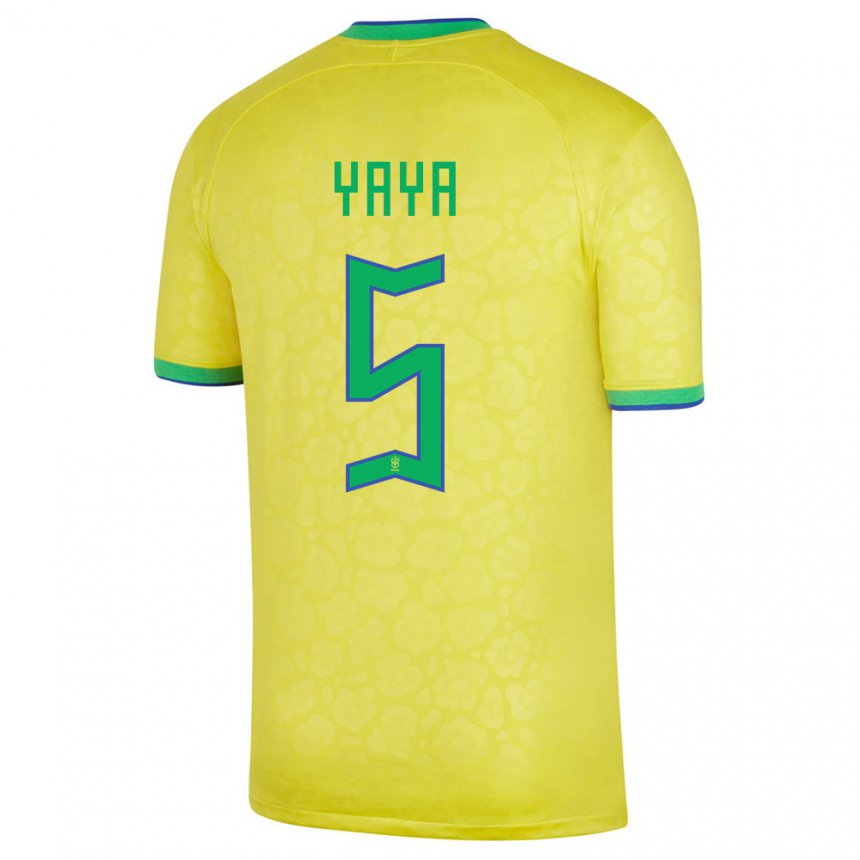 Enfant Maillot Brésil Yaya #5 Jaune Tenues Domicile 22-24 T-shirt Suisse