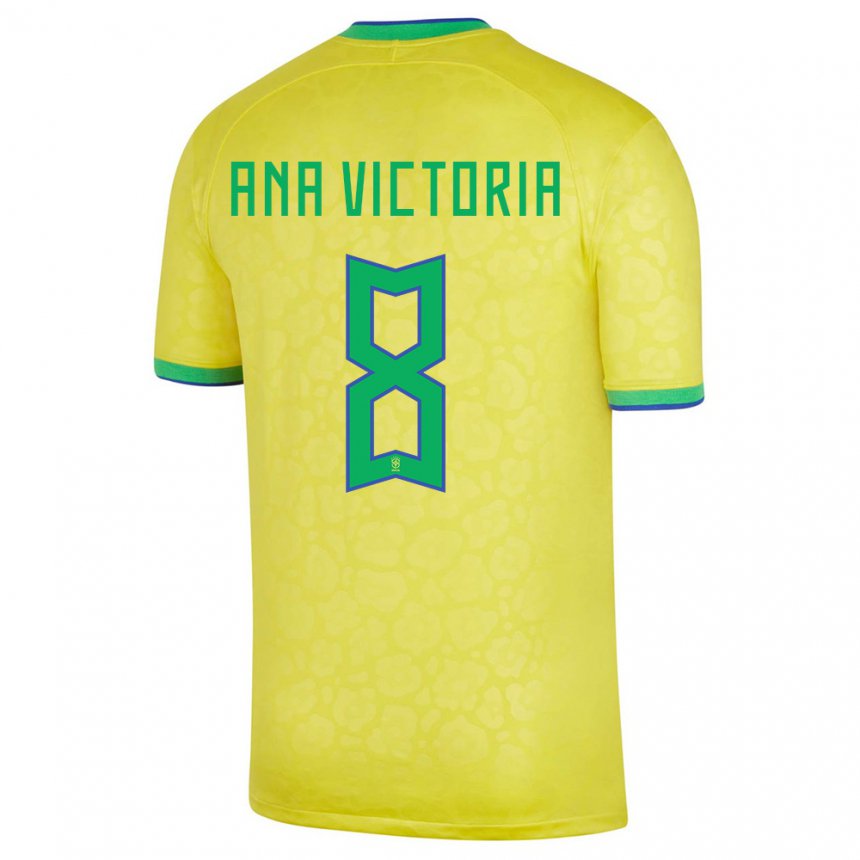 Enfant Maillot Brésil Ana Victoria #8 Jaune Tenues Domicile 22-24 T-shirt Suisse