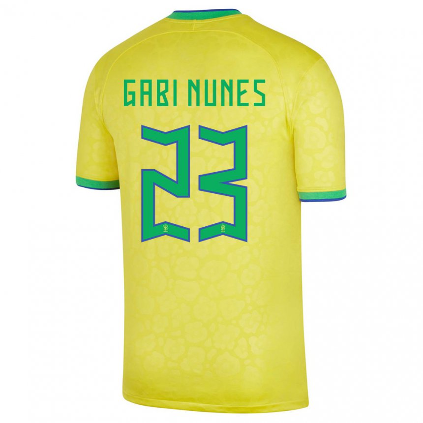 Enfant Maillot Brésil Gabi Nunes #23 Jaune Tenues Domicile 22-24 T-shirt Suisse