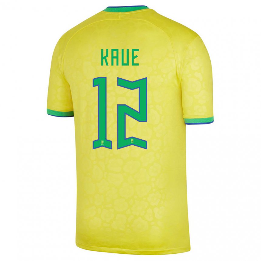 Enfant Maillot Brésil Kaue #12 Jaune Tenues Domicile 22-24 T-shirt Suisse
