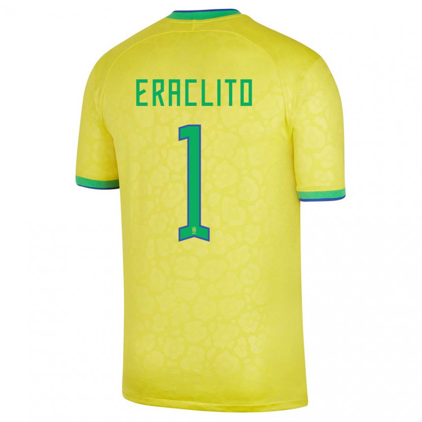 Enfant Maillot Brésil Marcelo Eraclito #1 Jaune Tenues Domicile 22-24 T-shirt Suisse