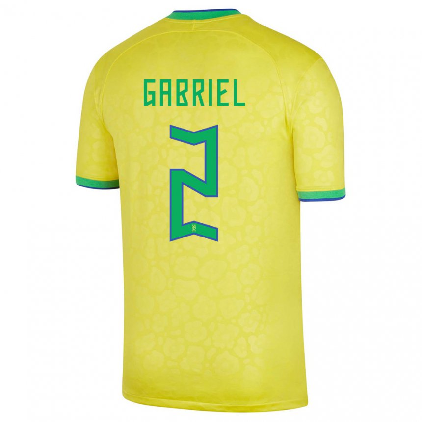 Enfant Maillot Brésil Victor Gabriel #2 Jaune Tenues Domicile 22-24 T-shirt Suisse