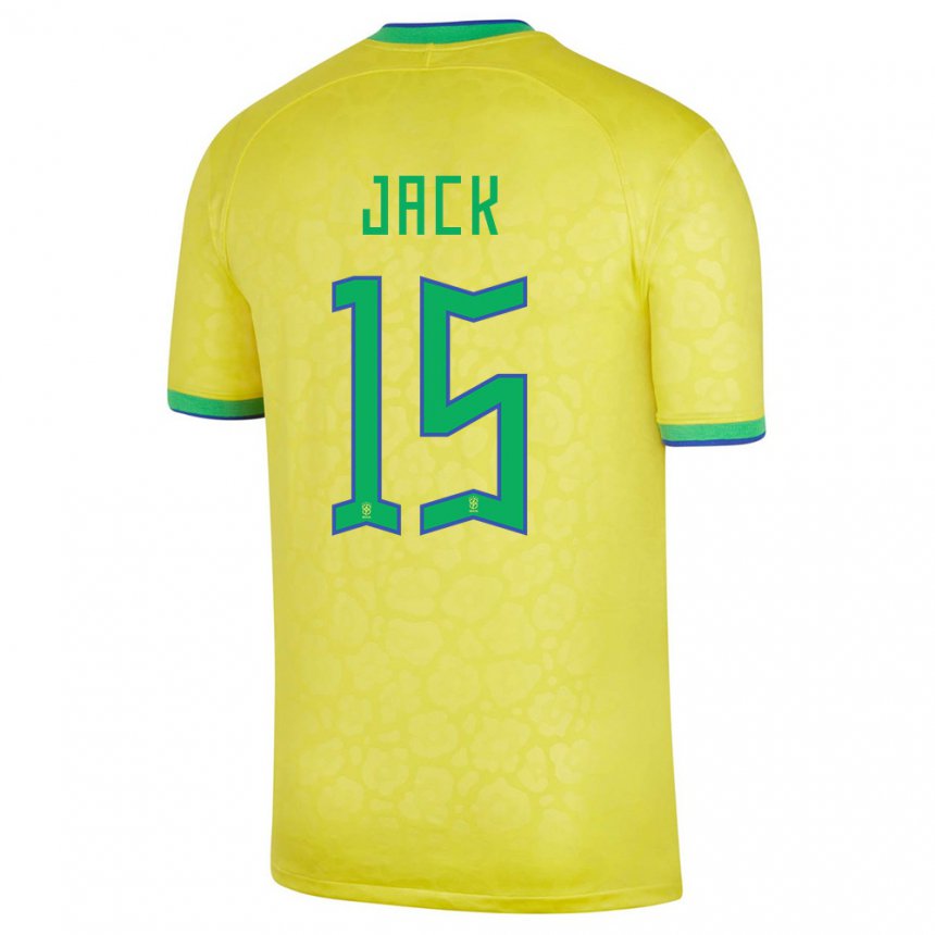 Enfant Maillot Brésil Fellipe Jack #15 Jaune Tenues Domicile 22-24 T-shirt Suisse