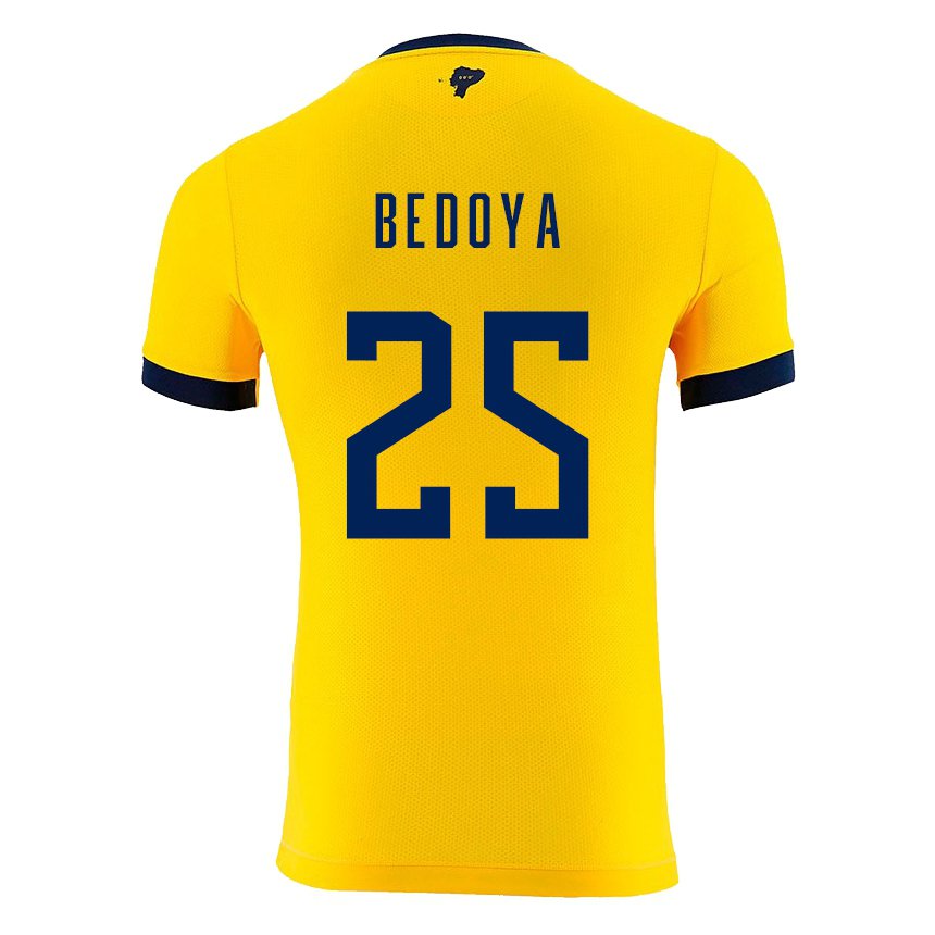 Enfant Maillot Équateur Jaydah Bedoya #25 Jaune Tenues Domicile 22-24 T-shirt Suisse