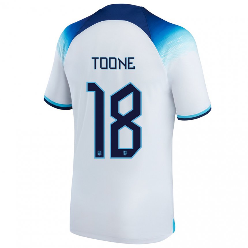 Enfant Maillot Angleterre Ella Toone #18 Blanc Bleu  Tenues Domicile 22-24 T-shirt Suisse