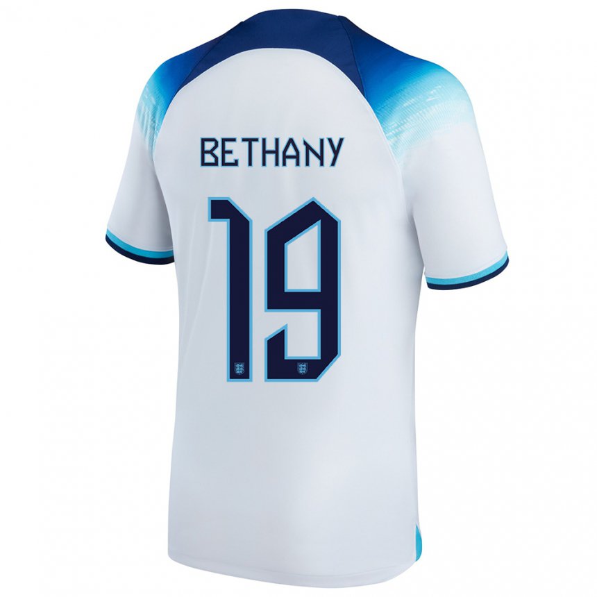 Enfant Maillot Angleterre Bethany England #19 Blanc Bleu  Tenues Domicile 22-24 T-shirt Suisse