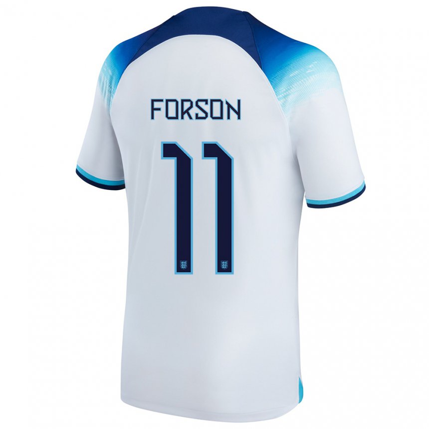 Enfant Maillot Angleterre Omari Forson #11 Blanc Bleu  Tenues Domicile 22-24 T-shirt Suisse