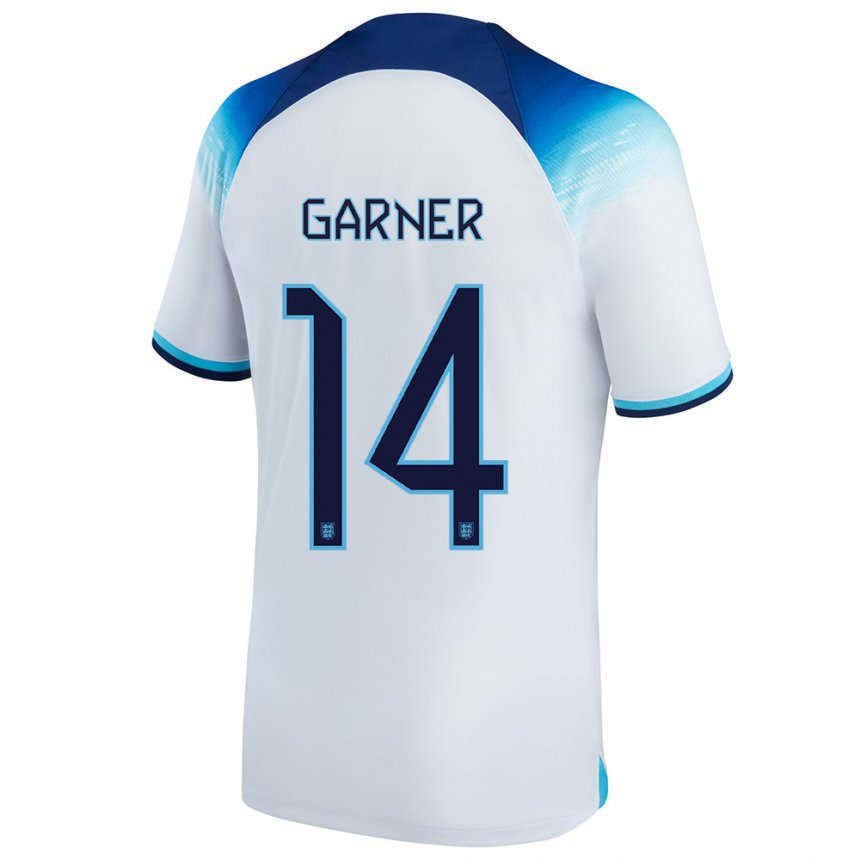 Enfant Maillot Angleterre James Garner #14 Blanc Bleu  Tenues Domicile 22-24 T-shirt Suisse