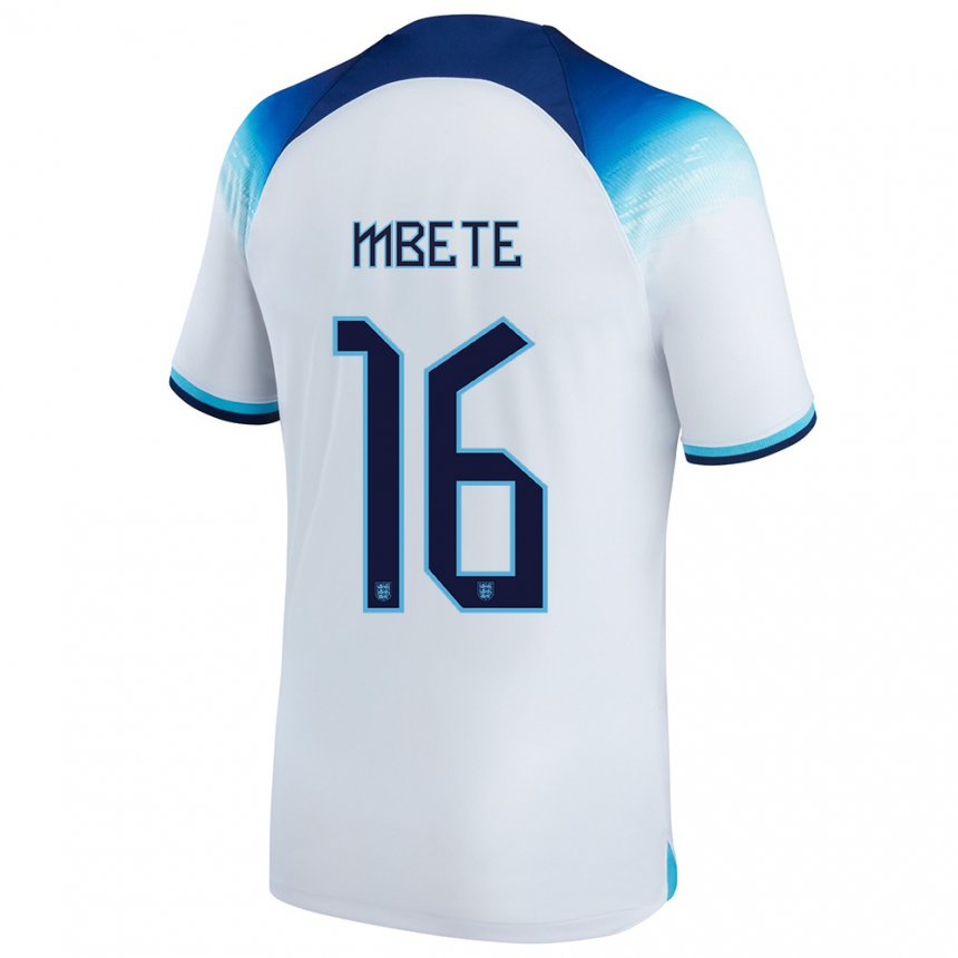 Enfant Maillot Angleterre Luke Mbete #16 Blanc Bleu  Tenues Domicile 22-24 T-shirt Suisse