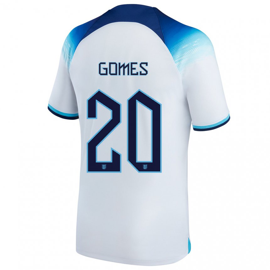 Enfant Maillot Angleterre Angel Gomes #20 Blanc Bleu  Tenues Domicile 22-24 T-shirt Suisse