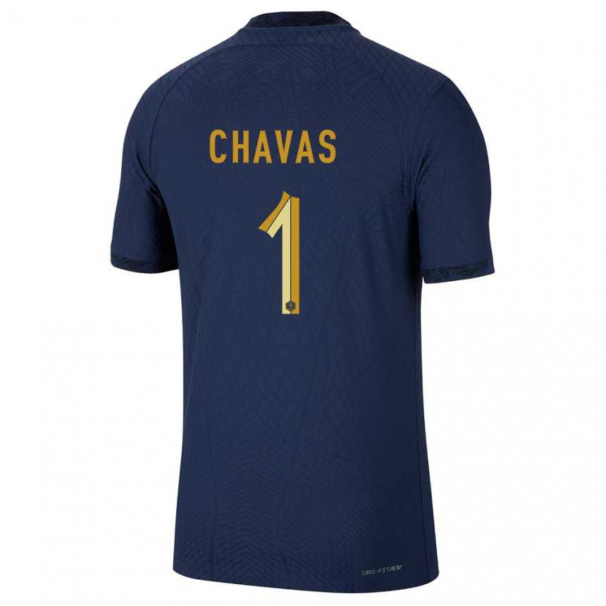 Enfant Maillot France Mylene Chavas #1 Bleu Marine Tenues Domicile 22-24 T-shirt Suisse