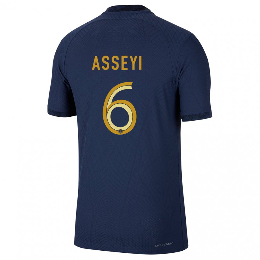 Enfant Maillot France Viviane Asseyi #6 Bleu Marine Tenues Domicile 22-24 T-shirt Suisse