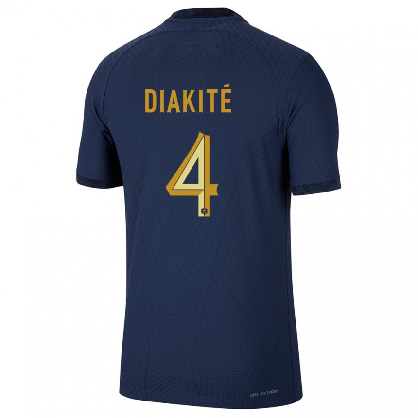 Enfant Maillot France Bafode Diakite #4 Bleu Marine Tenues Domicile 22-24 T-shirt Suisse