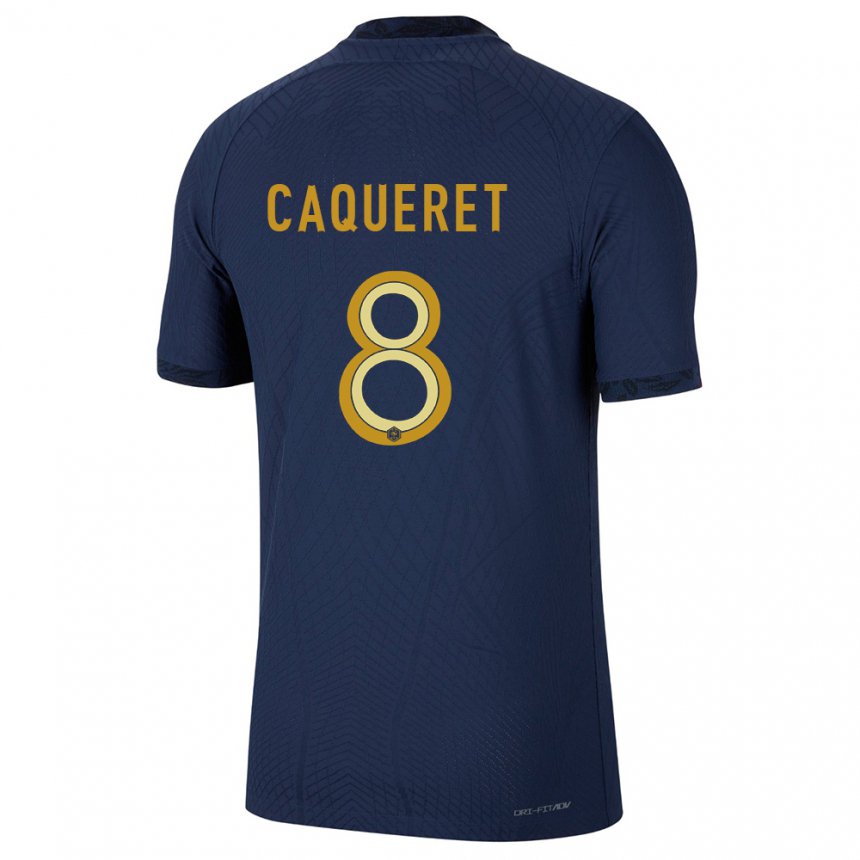 Enfant Maillot France Maxence Caqueret #8 Bleu Marine Tenues Domicile 22-24 T-shirt Suisse