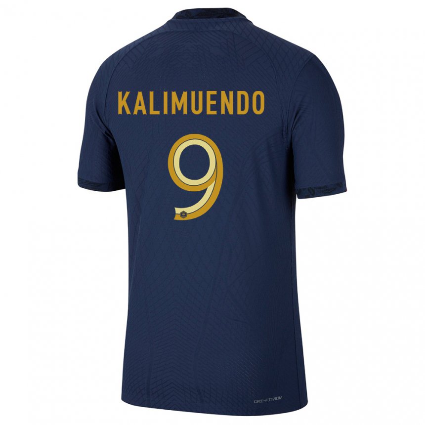 Enfant Maillot France Arnaud Kalimuendo #9 Bleu Marine Tenues Domicile 22-24 T-shirt Suisse