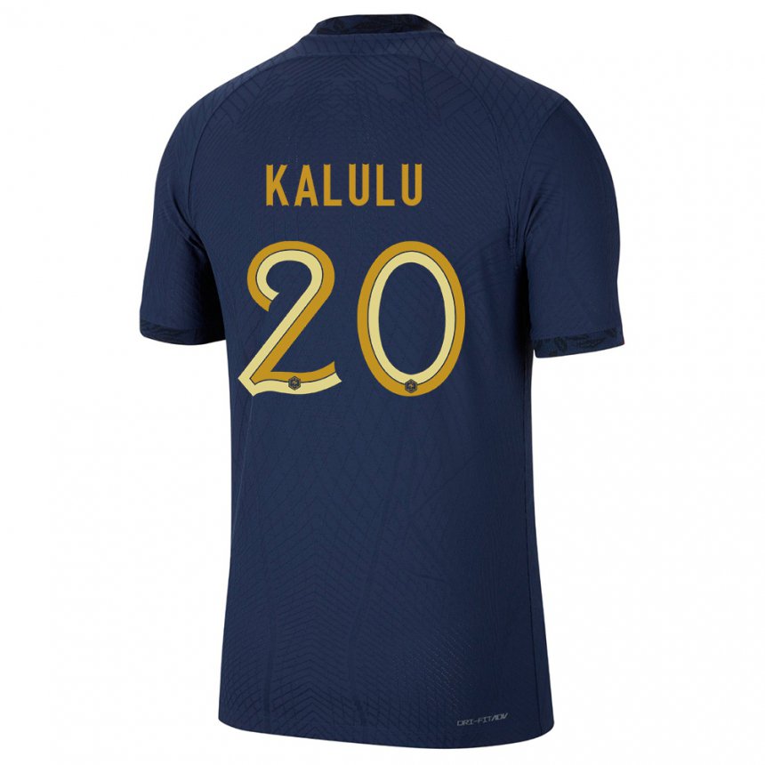 Enfant Maillot France Pierre Kalulu #20 Bleu Marine Tenues Domicile 22-24 T-shirt Suisse