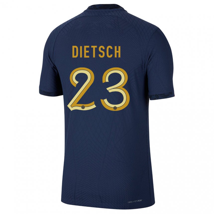 Enfant Maillot France Guillaume Dietsch #23 Bleu Marine Tenues Domicile 22-24 T-shirt Suisse