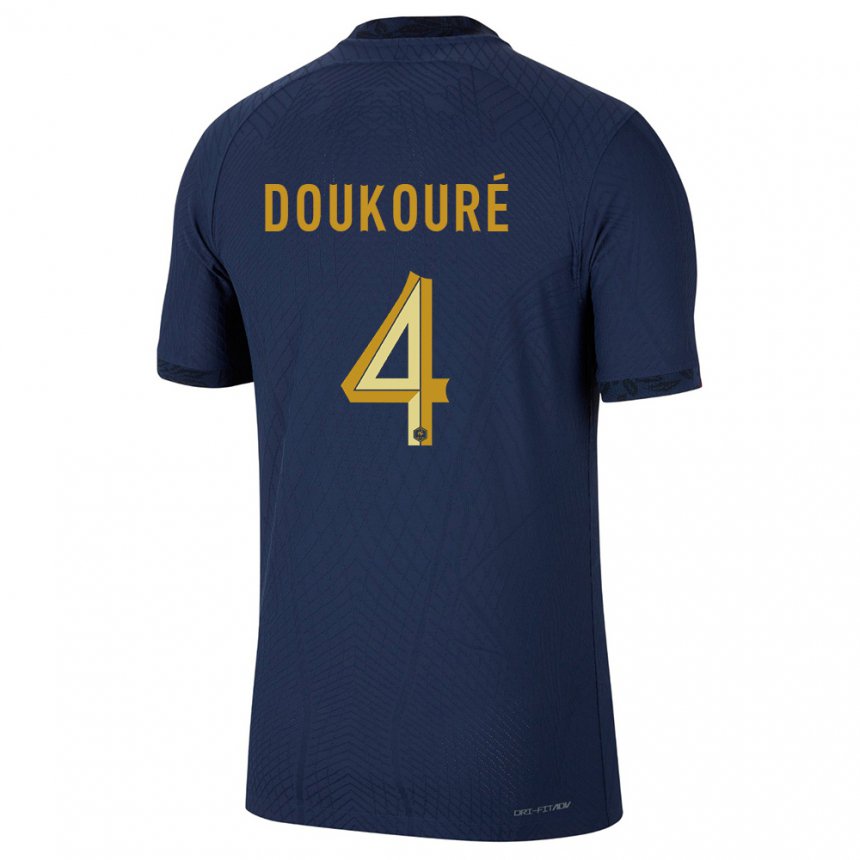 Enfant Maillot France Ismael Doukoure #4 Bleu Marine Tenues Domicile 22-24 T-shirt Suisse