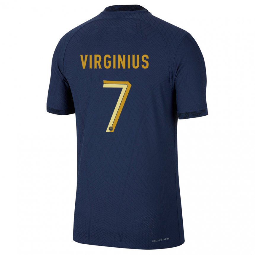 Enfant Maillot France Alan Virginius #7 Bleu Marine Tenues Domicile 22-24 T-shirt Suisse