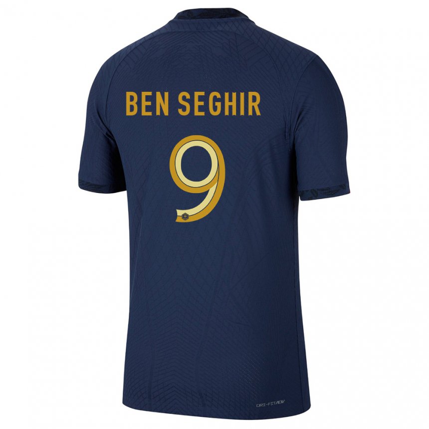 Enfant Maillot France Salim Ben Seghir #9 Bleu Marine Tenues Domicile 22-24 T-shirt Suisse