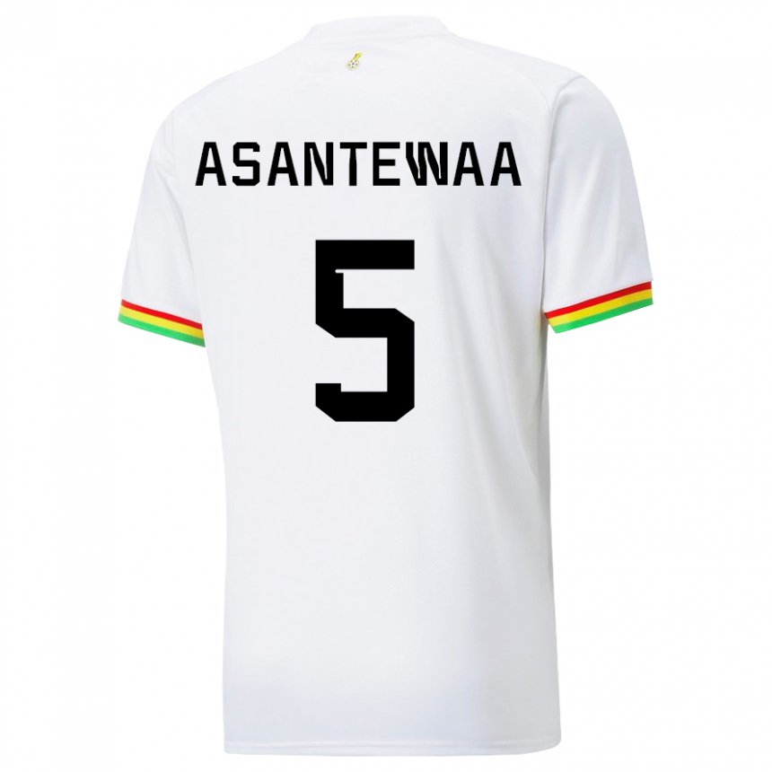 Enfant Maillot Ghana Grace Asantewaa #5 Blanc Tenues Domicile 22-24 T-shirt Suisse