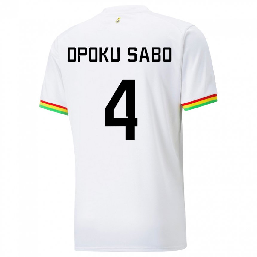 Enfant Maillot Ghana Alex Opoku Sabo #4 Blanc Tenues Domicile 22-24 T-shirt Suisse