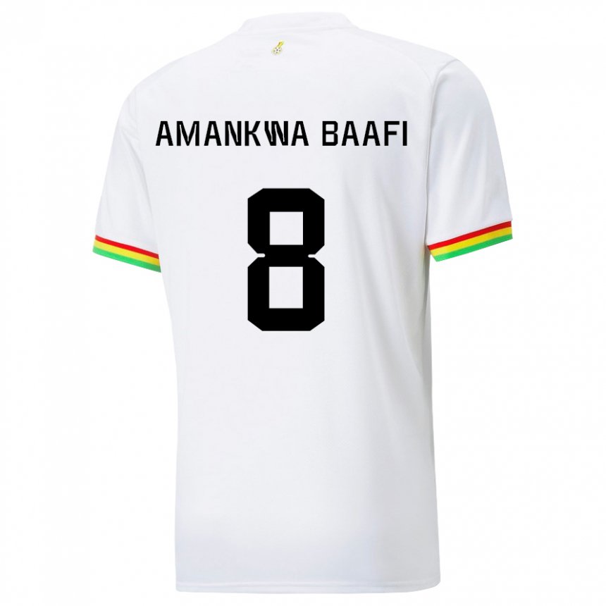 Enfant Maillot Ghana Yaw Amankwa Baafi #8 Blanc Tenues Domicile 22-24 T-shirt Suisse