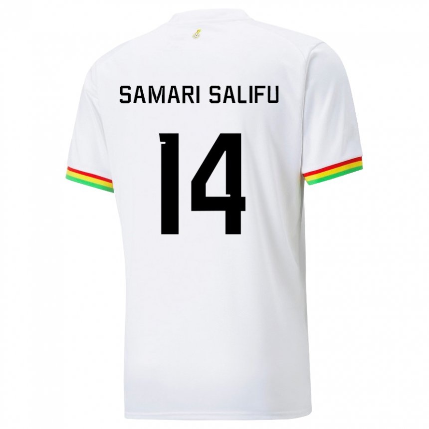 Enfant Maillot Ghana Abass Samari Salifu #14 Blanc Tenues Domicile 22-24 T-shirt Suisse