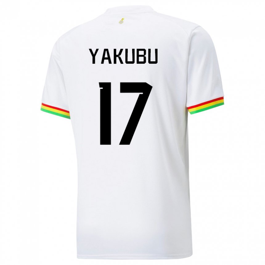 Enfant Maillot Ghana Mustapha Yakubu #17 Blanc Tenues Domicile 22-24 T-shirt Suisse