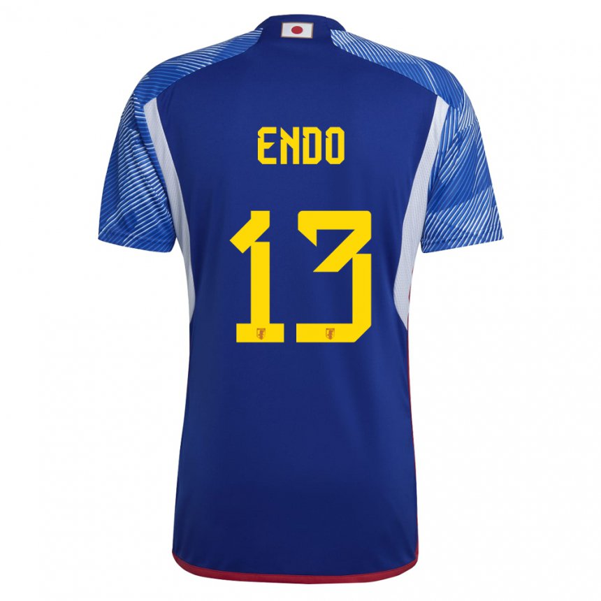Enfant Maillot Japon Jun Endo #13 Bleu Royal Tenues Domicile 22-24 T-shirt Suisse