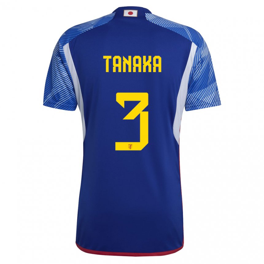 Enfant Maillot Japon Hayato Tanaka #3 Bleu Royal Tenues Domicile 22-24 T-shirt Suisse