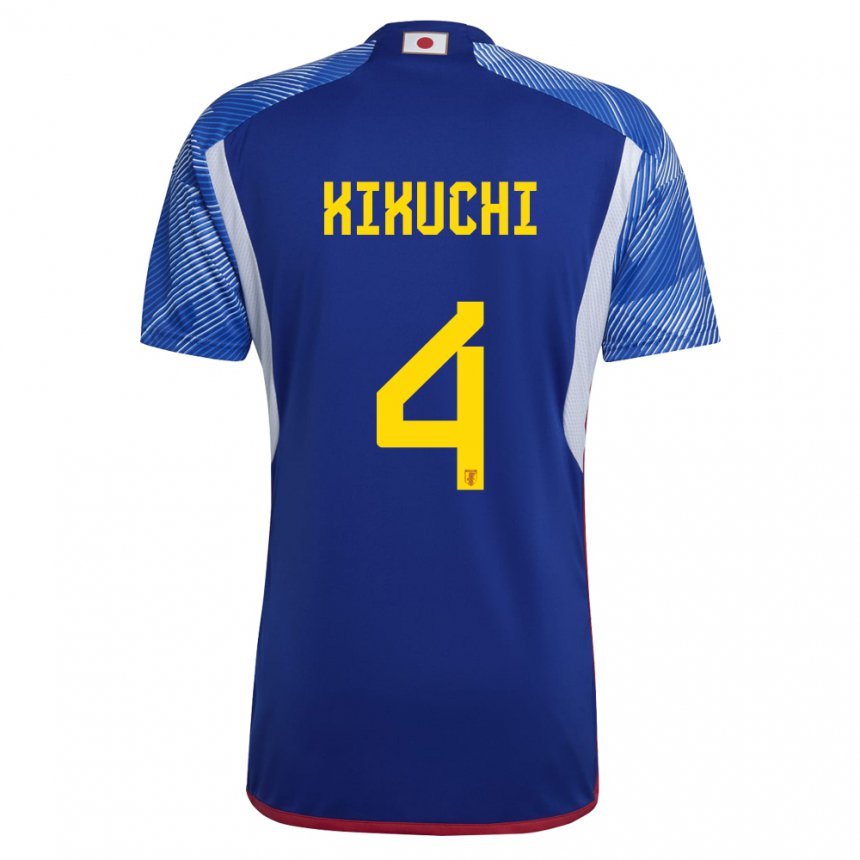Kinder Japanische Shuta Kikuchi #4 Königsblau Heimtrikot Trikot 22-24 T-shirt Schweiz