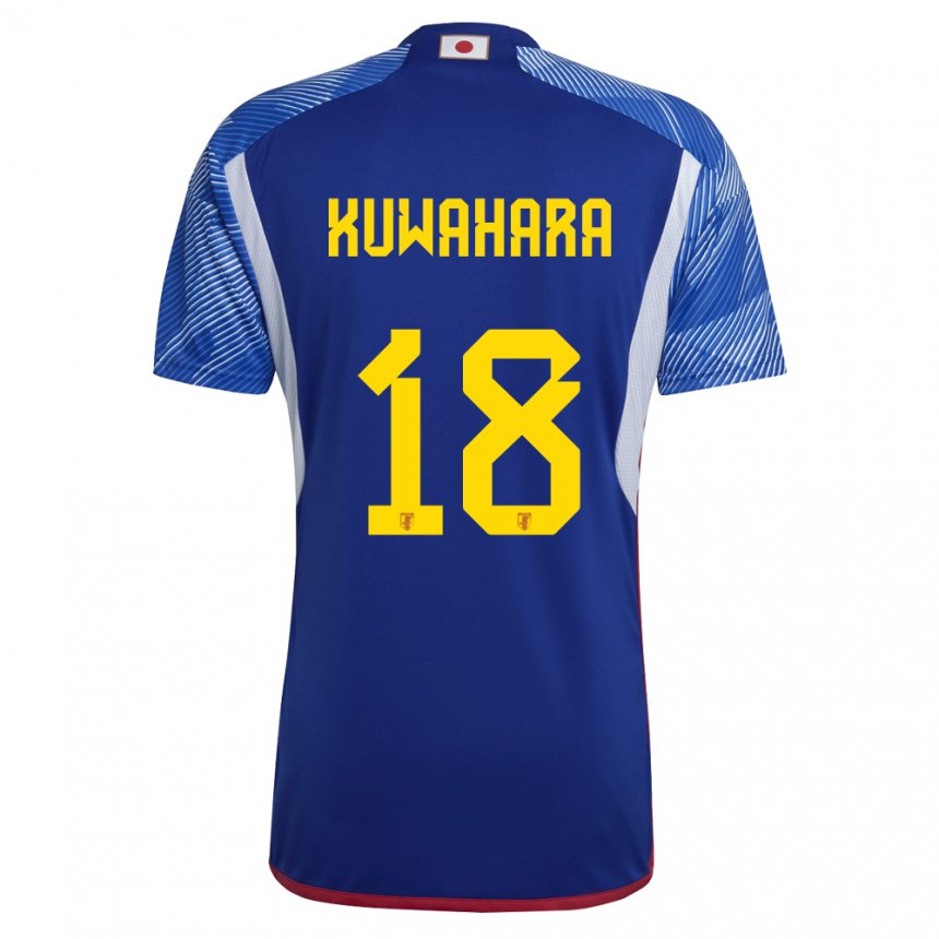 Kinder Japanische Rikuto Kuwahara #18 Königsblau Heimtrikot Trikot 22-24 T-shirt Schweiz