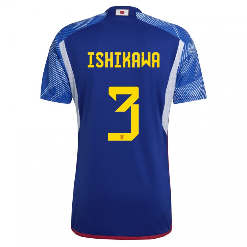 Kinder Japanische Seita Ishikawa #3 Königsblau Heimtrikot Trikot 22-24 T-shirt Schweiz
